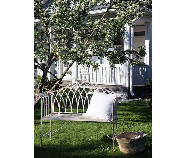 Beliani Banco Hierro MILAZZO 130x45 Blanco/ Beige