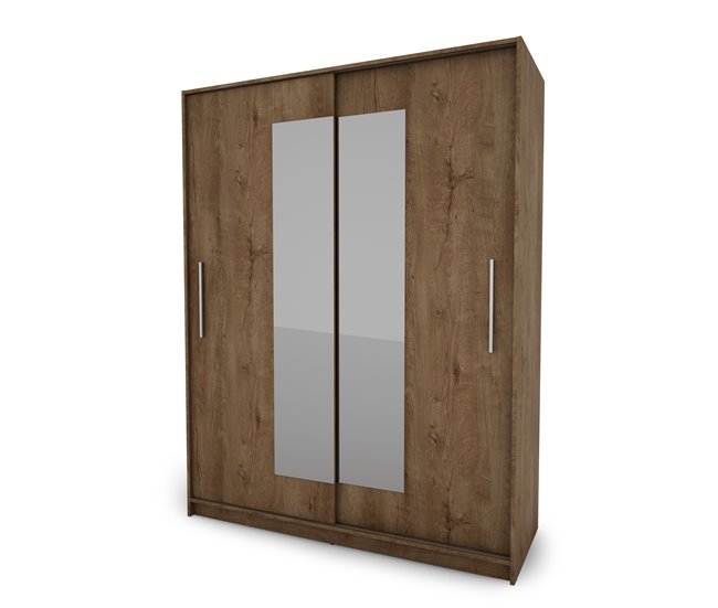 Armario ELEGANZA puertas correderas con espejo 150x195cm Nogal