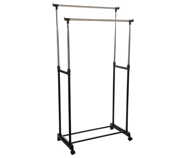 Burro de Ropa Doble Icare con Ruedas Negro/ Gris