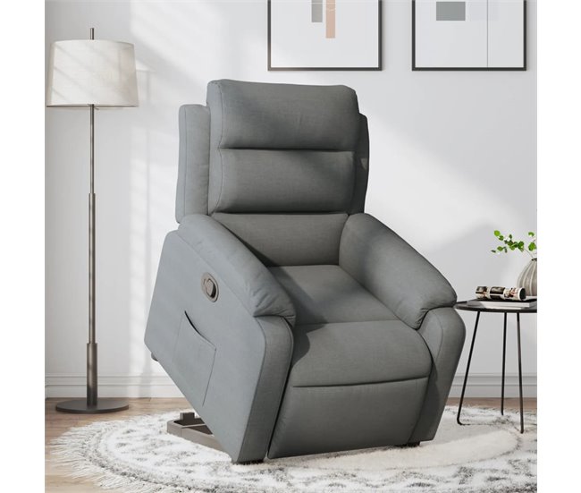 Sillón Elevable Reclinable Gris Oscuro