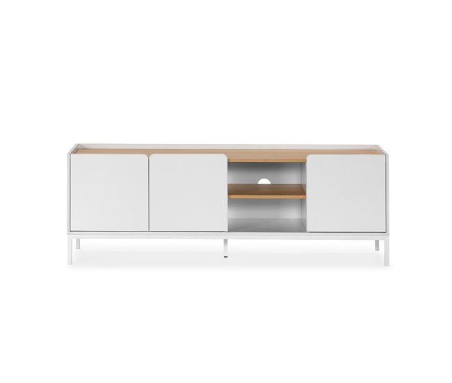 Mueble Tv Curva 3 puertas 160 Blanco