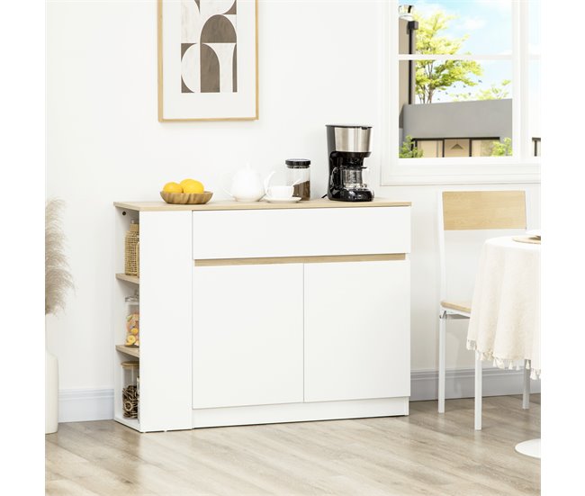 Aparador de Cocina Melamina de Madera HOMCOM, hogar - cocina Blanco