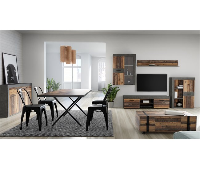 Mesa extensible de comedor NELLEKE Cemento