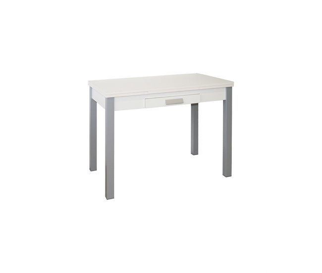 Mesa de Cocina Rectangular Extensible - Modelo SILANTA 60x100 Blanco