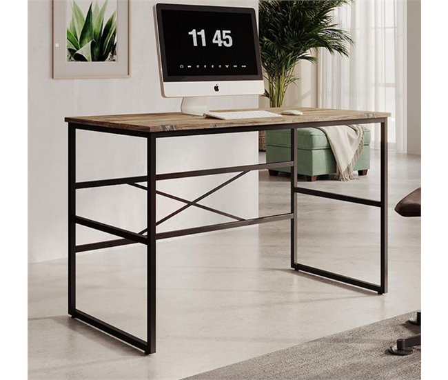 Escritorio Dormitorio Oficina Factory M Muebles Bonitos 120x60 Negro/ Madera