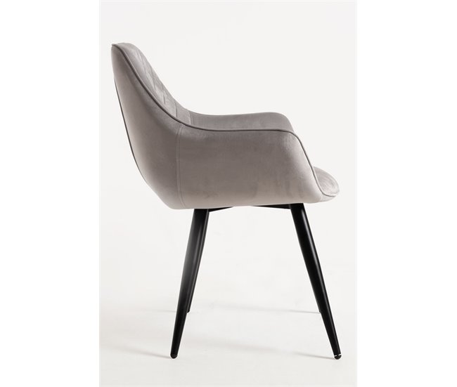 Silla Kres Terciopelo Gris