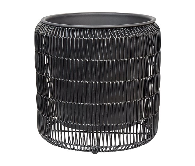 Beliani Conjunto de 2 macetas BRODIEA Negro