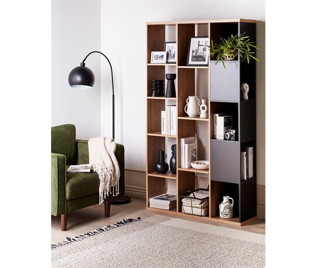 Beliani Librería BANGOR Negro/ Madera