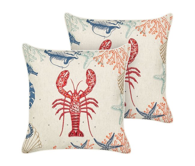 Beliani Cojín decorativo KELP Beige