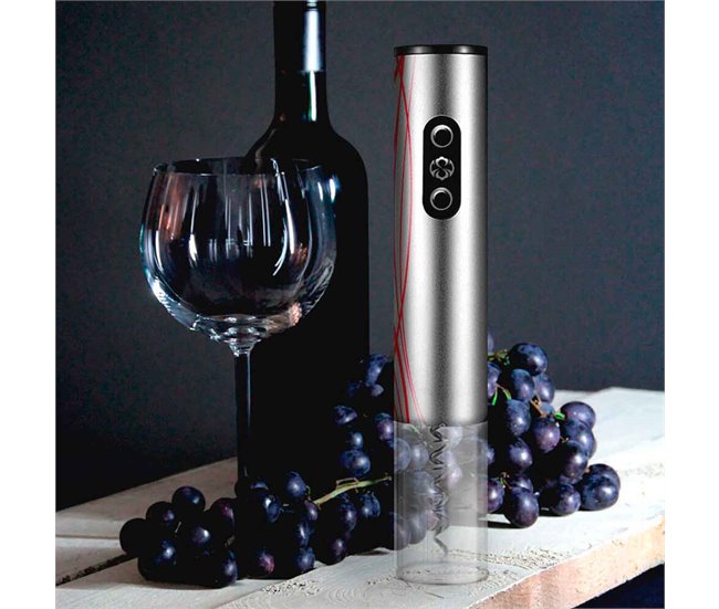 Sacacorchos Eléctrico Vino Profesional Abridor de Botellas Gridinlux Gris