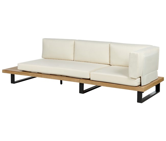 Beliani Conjunto longue MYKONOS Blanco/ Beige