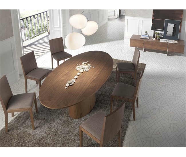 ANGEL CERDA Mesa comedor ovalada nogal 220x110 Nogal