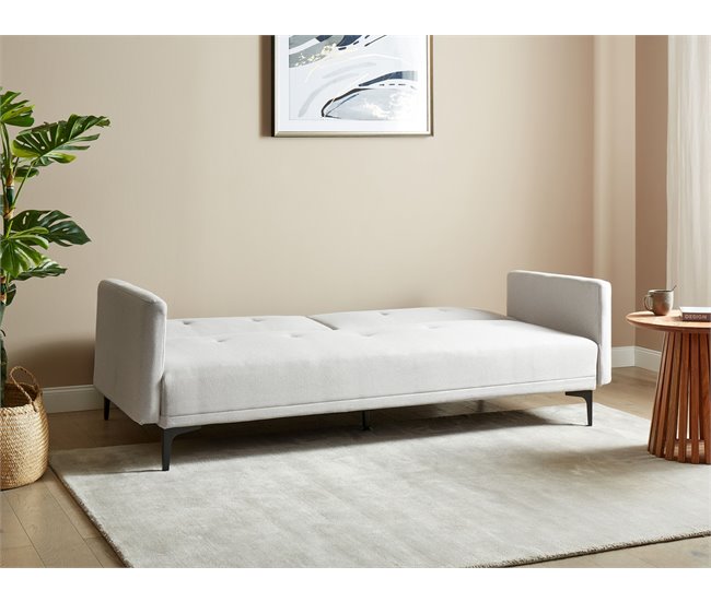 Beliani Sofá cama Poliéster LUCAN Azul Marino