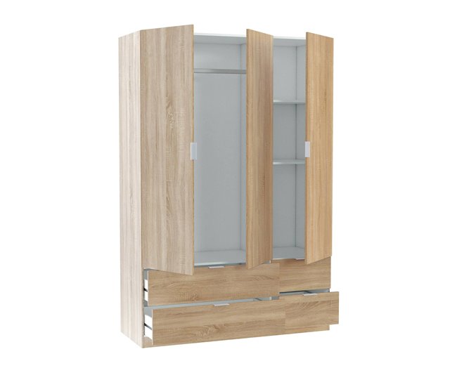 Armario 3 puertas efecto madera Roble
