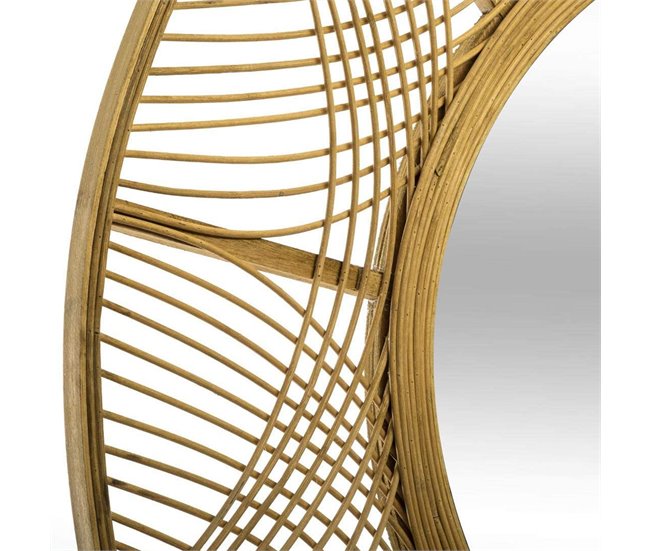 Espejo De Bambú Ina Con Estilo Único 70x70 Beige