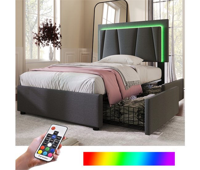 Camas individuales 207x99 Gris