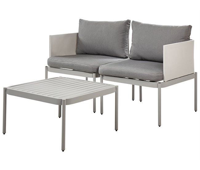 Beliani Conjunto longue TERRACINA Gris Claro