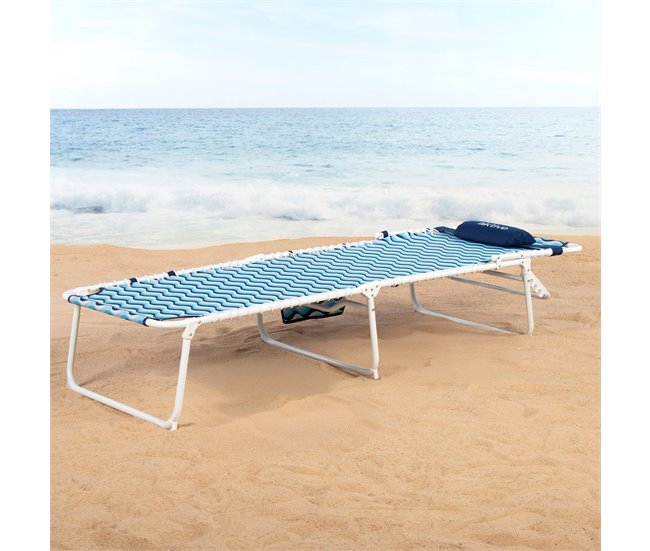 Aktive Tumbona plegable de playa reclinable en 4 posiciones Azul