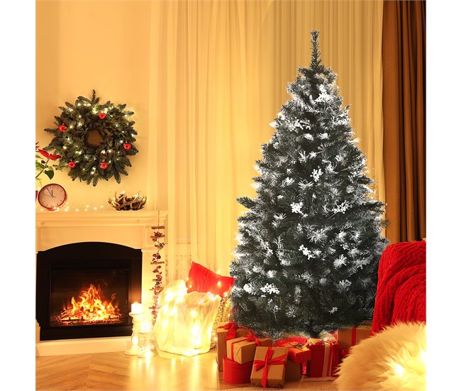 Árbol de Navidad Plástico, Acero HOMCOM, hogar - decoración Verde