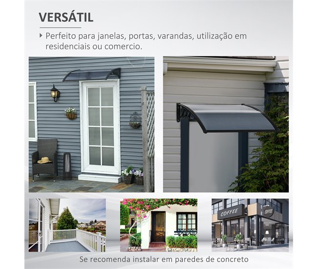 Marquesina Exterior Policarbonato Outsunny Negro