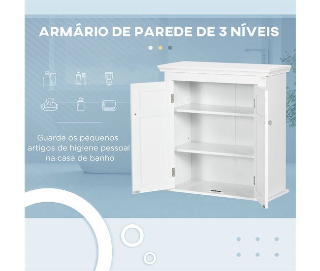 Armario de Pared MDF kleankin, hogar - baño Blanco