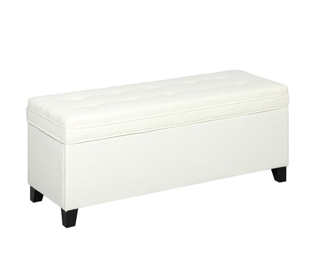 Banco de Almacenaje Lino, MDF HOMCOM 120x40 Crudo