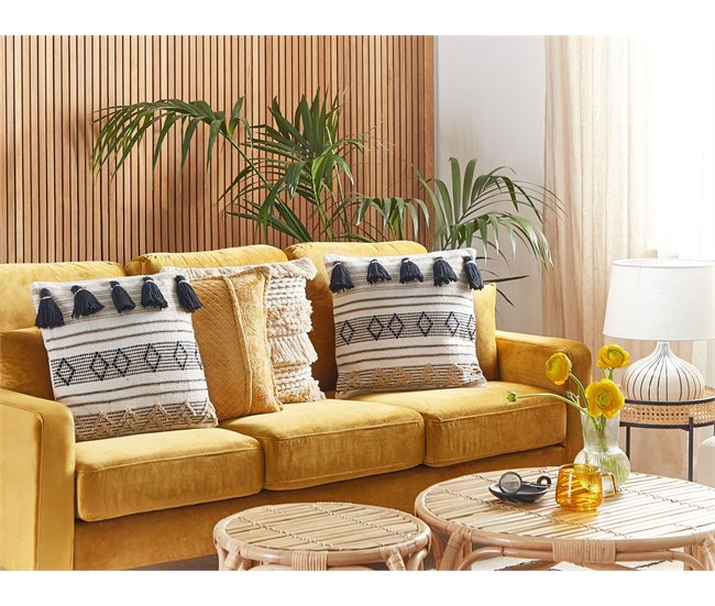 Beliani Cojín decorativo SAMBUCUS Beige