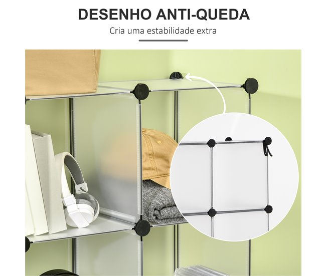 Armario Modular PP, Acero HOMCOM Transparente