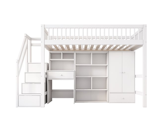 Cama alta para niños Blanco