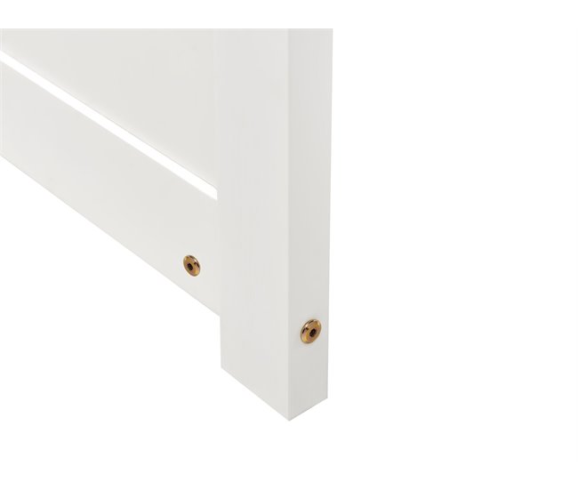 Beliani Cama Madera de pino OLENDON 169x206 Blanco
