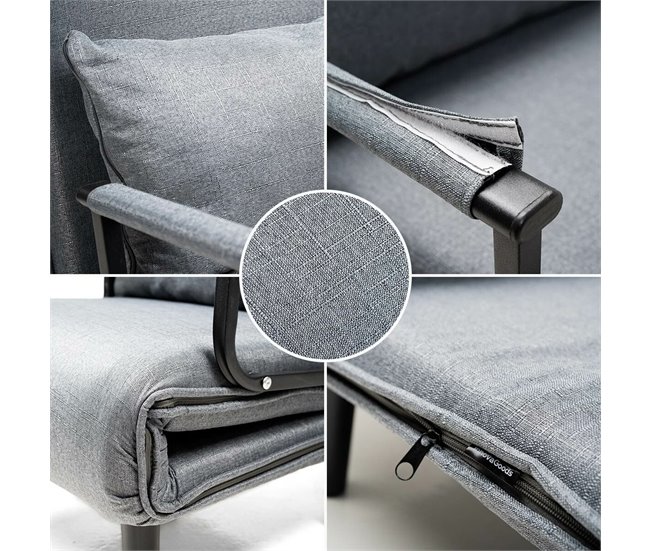 Sofá Cama Convertible Individual 4 en 1 Gris