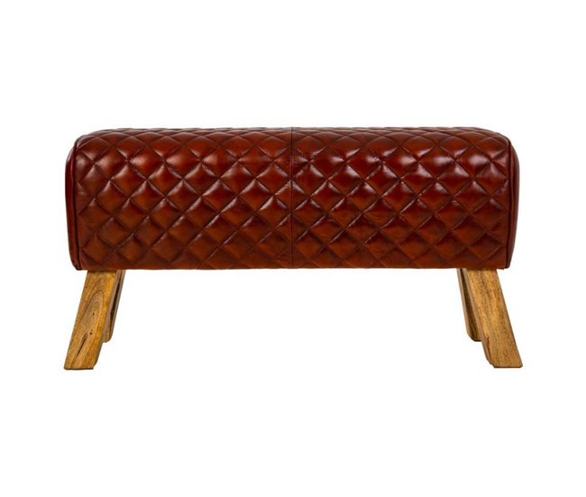 Banqueta de piel Rojo
