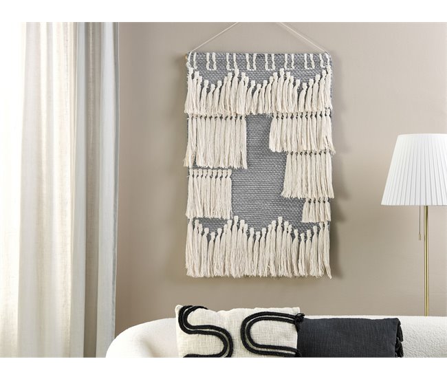 Beliani Decoración de pared de tela MAHRI Gris Oscuro