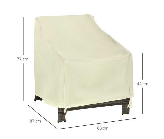 Funda Protectora para Sillas Tela Oxford Outsunny Beige