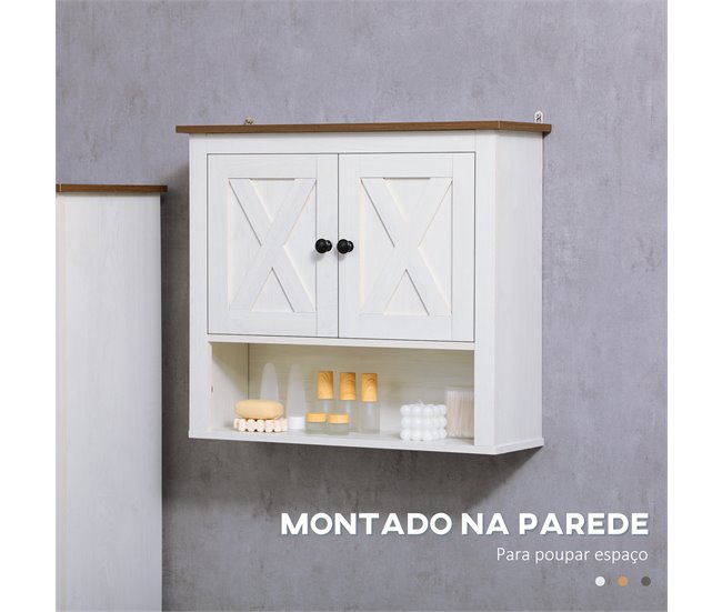 Armario de Pared Melamina de Madera kleankin, hogar - baño 60 Blanco