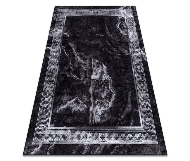 Alfombra lavable MIRO 51278.810 Mármol griego 160x220 Negro