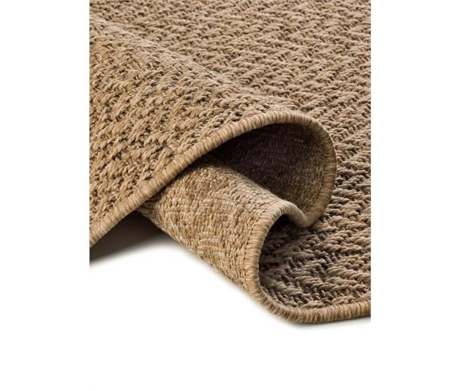 Alfombra exterior/interior geométrica efecto yute ACRA - ATTICGO 80x150 Natural