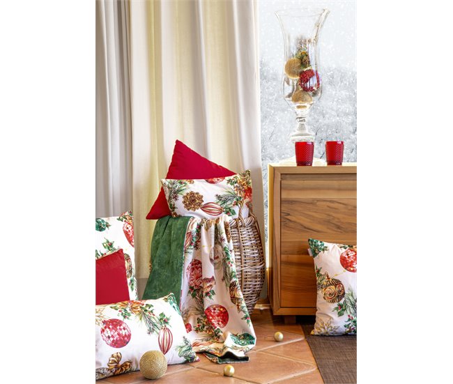 FUNDA DE COJIN DE TERCIOPELO DE NAVIDAD DECORATION Blanco