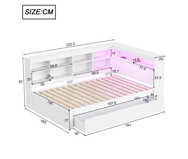 Camas nido 165x222 Blanco