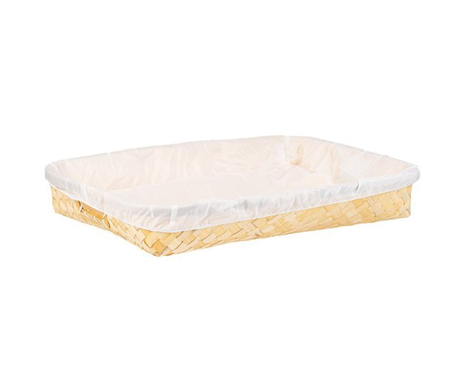 Bandeja de bambú forrada Blanco