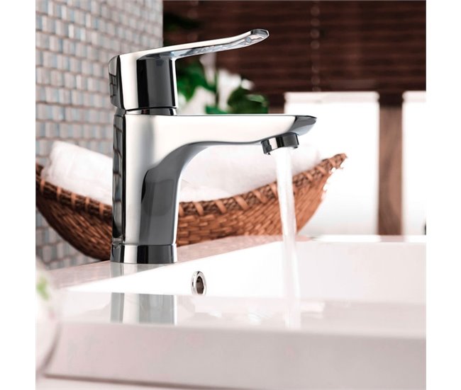 Grifo de Lavabo Monomando con Sistema S2 de Ahorro de Agua Cromo