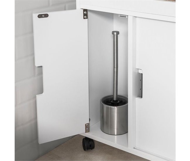 Carro Multiuso con Ruedas para Baño BZR02-W SoBuy Blanco