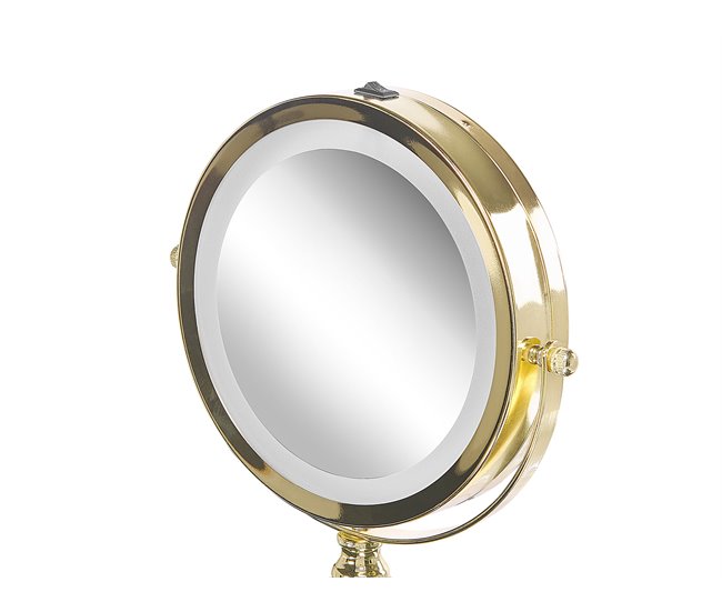 Beliani Espejo de maquillaje BAIXAS 18x12 Dorado