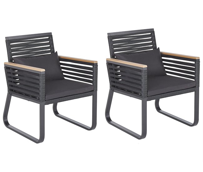 Beliani Silla de jardín CANETTO Negro