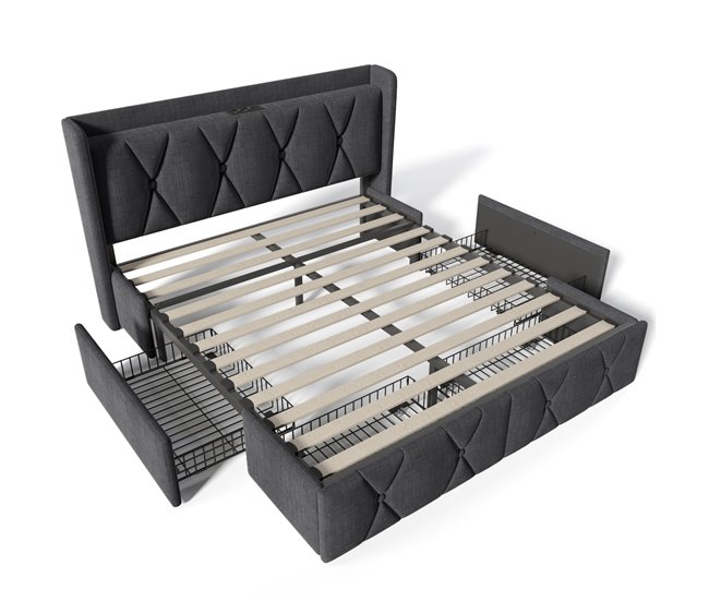 Camas de matrimonio 169x217 Gris