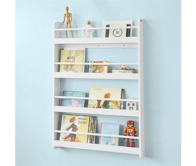 Estantería de Pared Infantil KMB08-W SoBuy Blanco