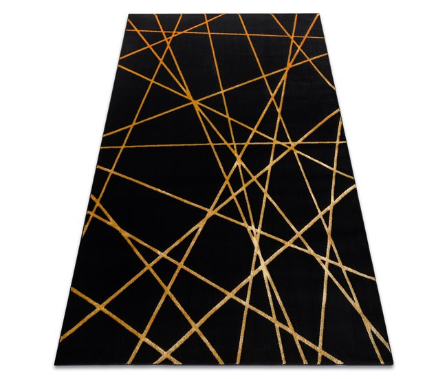 Alfombra GLOSS moderno 406C 86 elegante glamour art deco 140x190 Negro