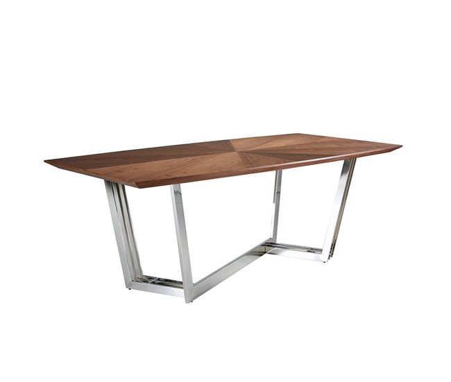 Mesa comedor ovalada barril madera nogal Negro