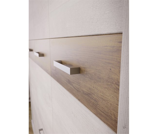 Armario VERONA puertas batientes y 2 cajones 170x199cm roble Roble