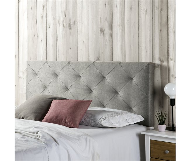 Cabecero tapizado Milan Gris 140 Gris
